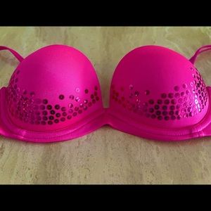 Victoria Secret Bright Neon Pink Sequin Push Up
